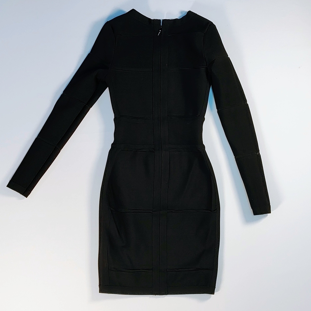 Classic Black Long-Sleeve Bodycon Dress